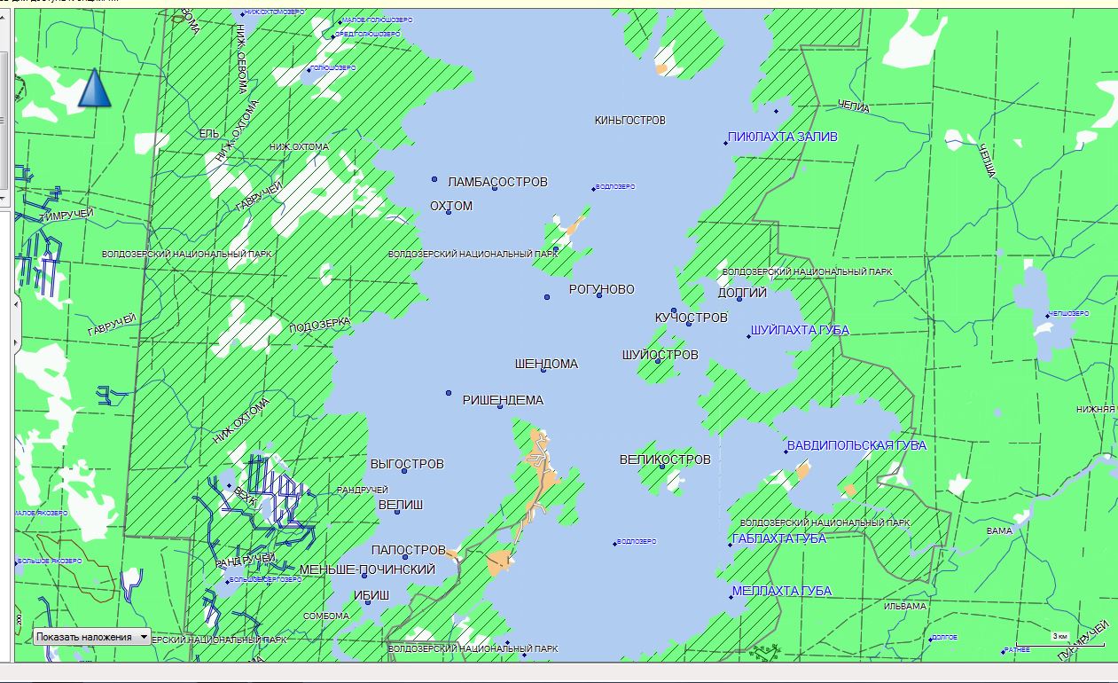 Карта стоянок на водлозере